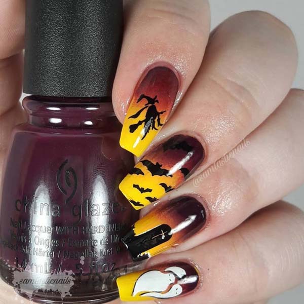 Witch Halloween Art Design #nails #Halloween nails #trendypins