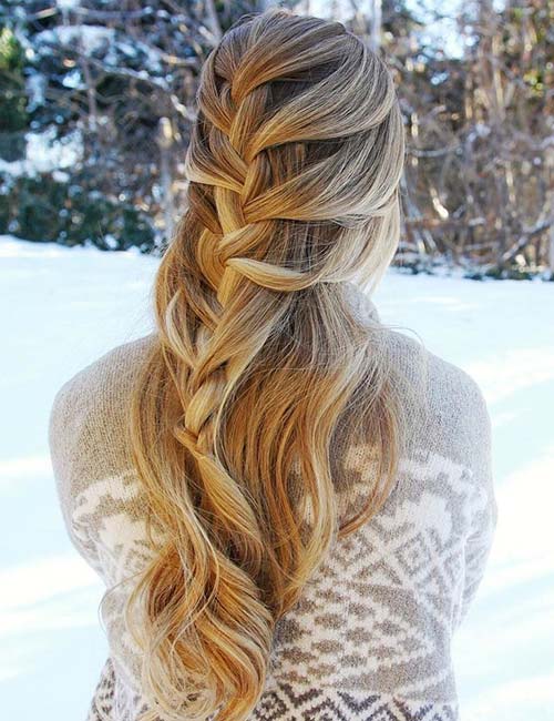 Loose Half French Braid