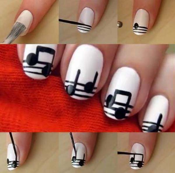 Musical Notes Nail Art