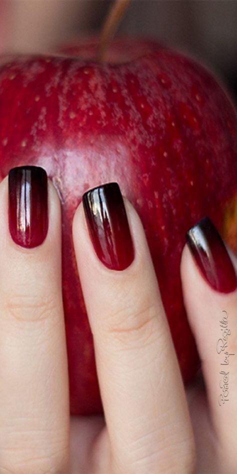 Nail Design In Ripe Red Apple Color #nails #fall nails #beauty #trendypins