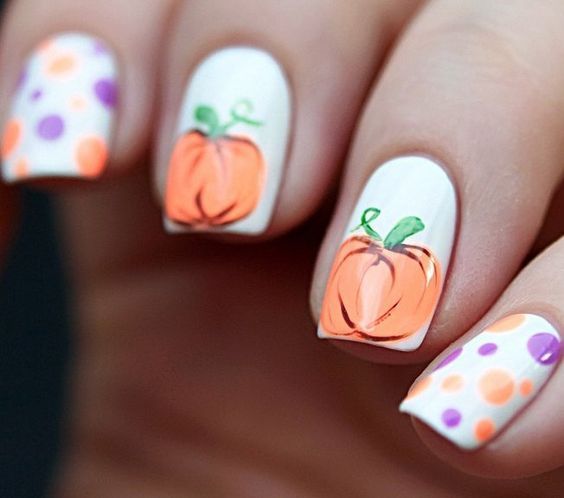 Pumpkin Nail Ideas #nails #fall nails #beauty #trendypins