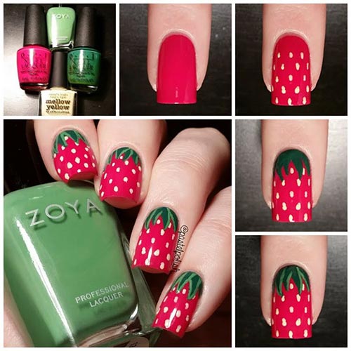 Strawberry Fields Art Nails