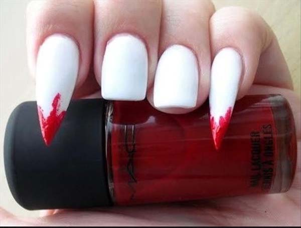 Bloody Teeth Halloween Nails Art Design #nails #Halloween nails #trendypins