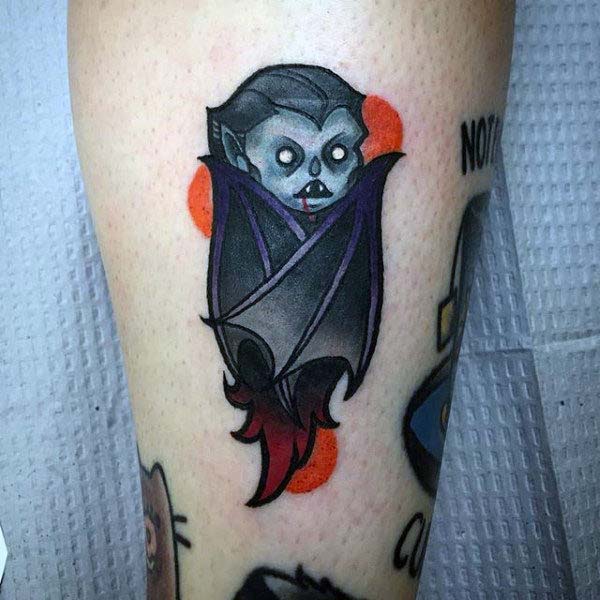 A Cute Vampire Tattoo #Halloween #tattoos #trendypins