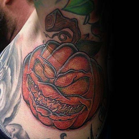 A Frightening Pumpkin With Furious Teeth #Halloween #tattoos #trendypins