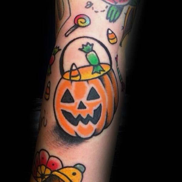 A Jack O'lantern Candy Bin #Halloween #tattoos #trendypins