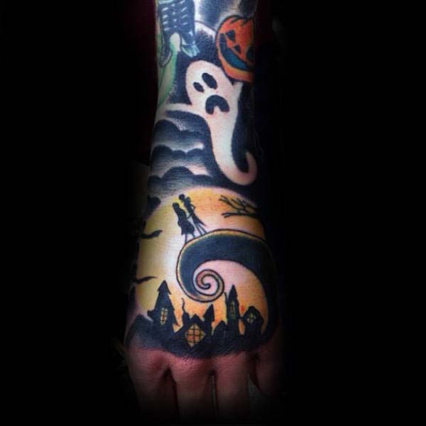 A Nightmare Before Christmas Inspired Wrist Tattoo #Halloween #tattoos #trendypins