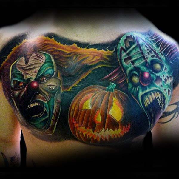 A Pair of Ghoulish Clowns #Halloween #tattoos #trendypins