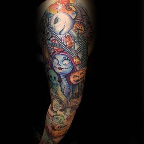 A Pop Art Inspired Nightmare Before Christmas Tattoo #Halloween #tattoos #trendypins