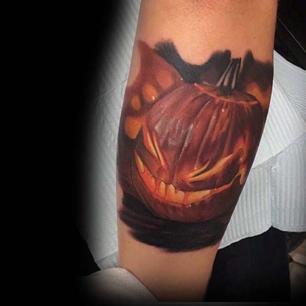 A Surreal Jack O'lantern Tattoo #Halloween #tattoos #trendypins