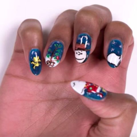 Charlie Brown Christmas Nails #Christmas #nails #trendypins