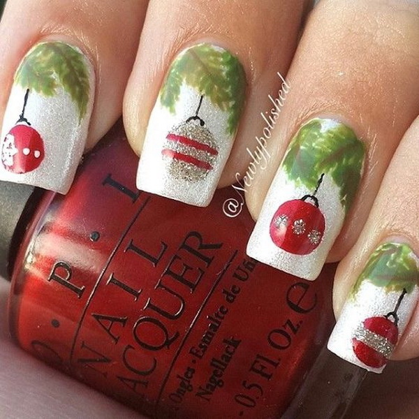 Christmas Baubles Nails #Christmas #nails #trendypins