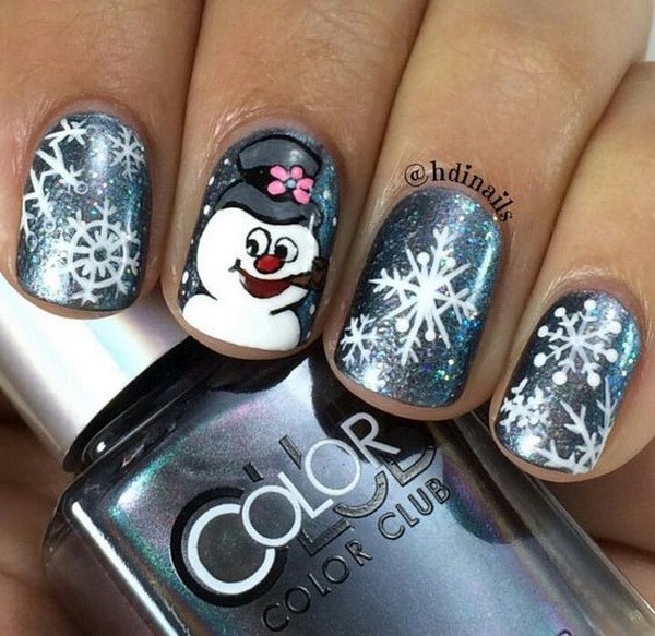 Cute Snowman Nails for Christmas #Christmas #nails #trendypins