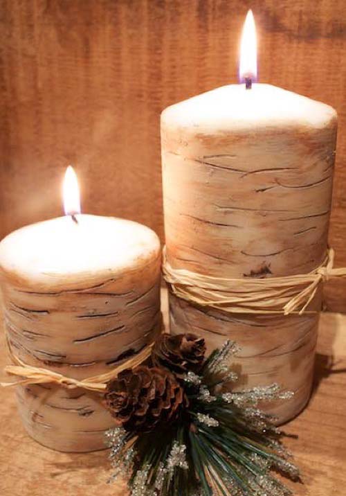 DIY Faux Birch Candles #DIY #Christmas #gifts #trendypins