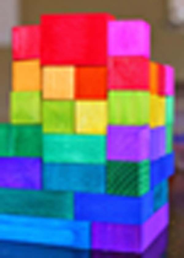 DIY Dyed Rainbow Wooden Blocks #DIY #Christmas #gifts #trendypins