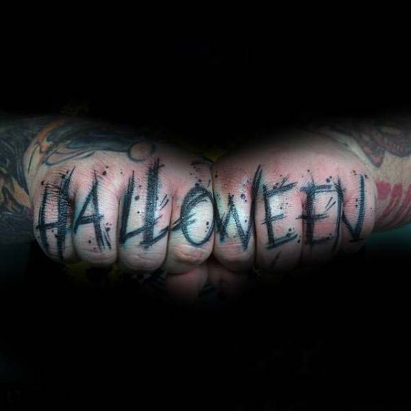 Halloween on Your Fists #Halloween #tattoos #trendypins