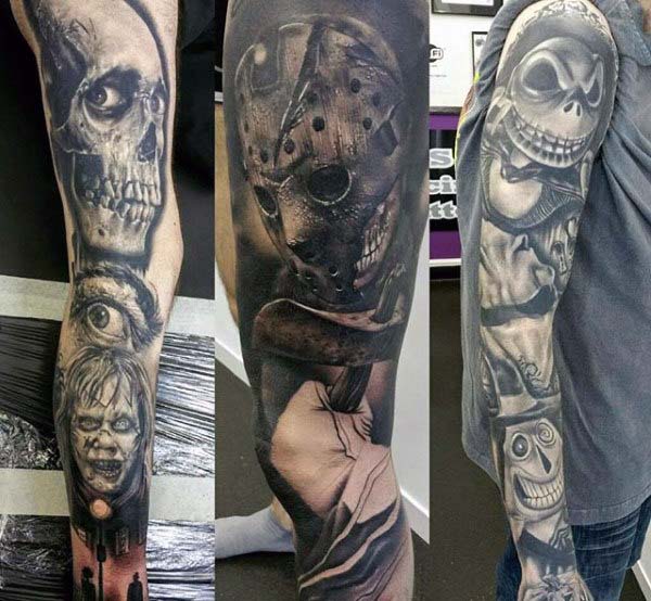 Horror Movie Characters Tattooed on Your Arm #Halloween #tattoos #trendypins