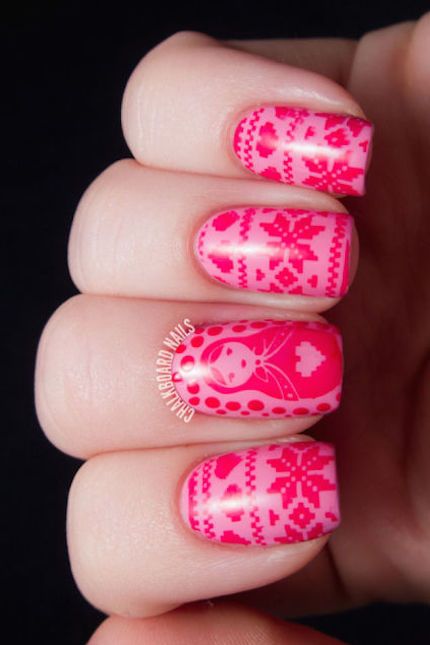 Knit Pattern Christmas Nails #Christmas #nails #trendypins