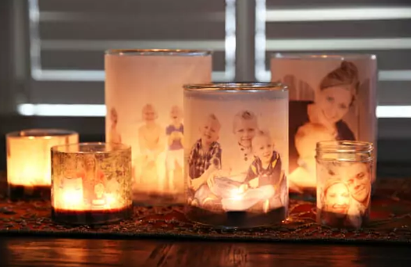 Glowing Photo Luminaries #DIY #Christmas #gifts #trendypins