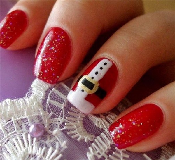 Santa Claus' Belt Manicure Design #Christmas #nails #trendypins