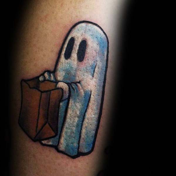 Trick or Treating Ghost #Halloween #tattoos #trendypins