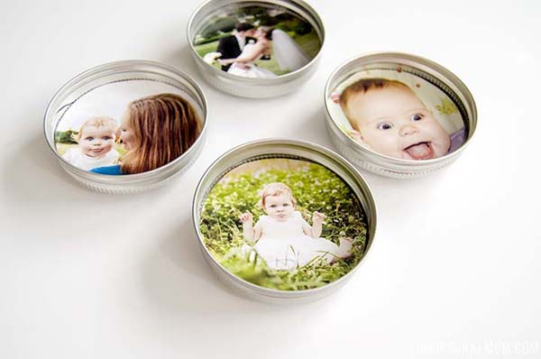 Upcycled Mason Jar Lid Magnets #DIY #Christmas #gifts #trendypins