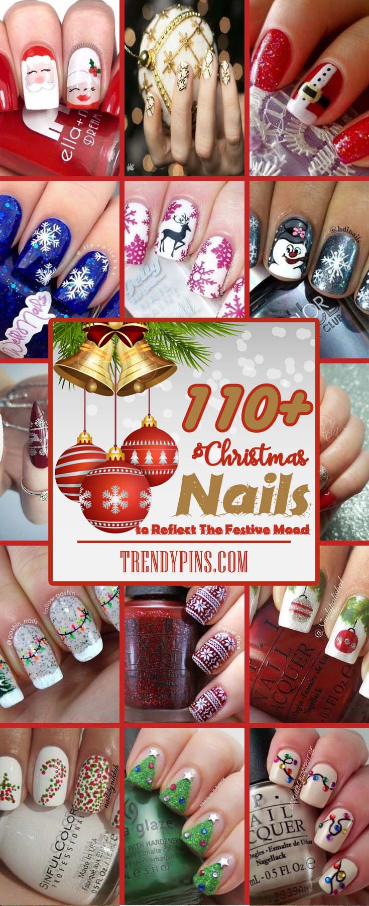 With the feeling of Christmas spirit in the air, you may decide to go for Christmas nails #Christmas #nails #trendypins