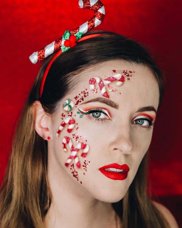 Candy Cane Christmas Look #Christmas #makeup #beauty #trendypins