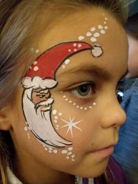 Santa Moon Painted on the Face #Christmas #makeup #beauty #trendypins