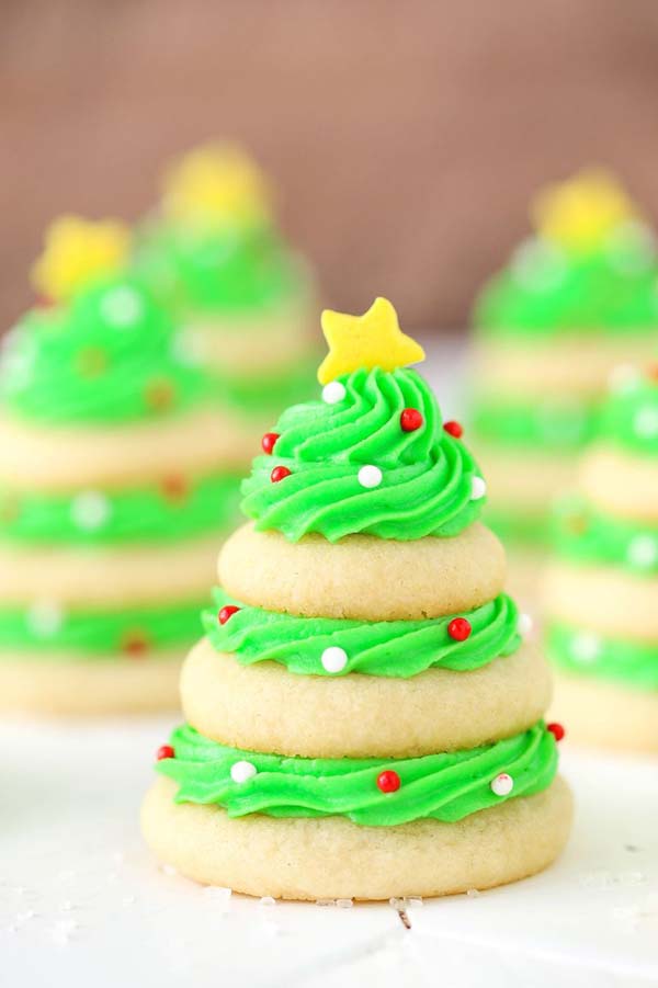 Christmas Tree Cookie Stacks #Christmas #cookie #recipes #trendypins