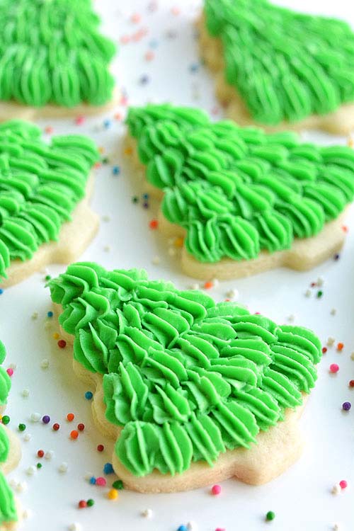Christmas Tree Sugar Cookies #Christmas #cookie #recipes #trendypins