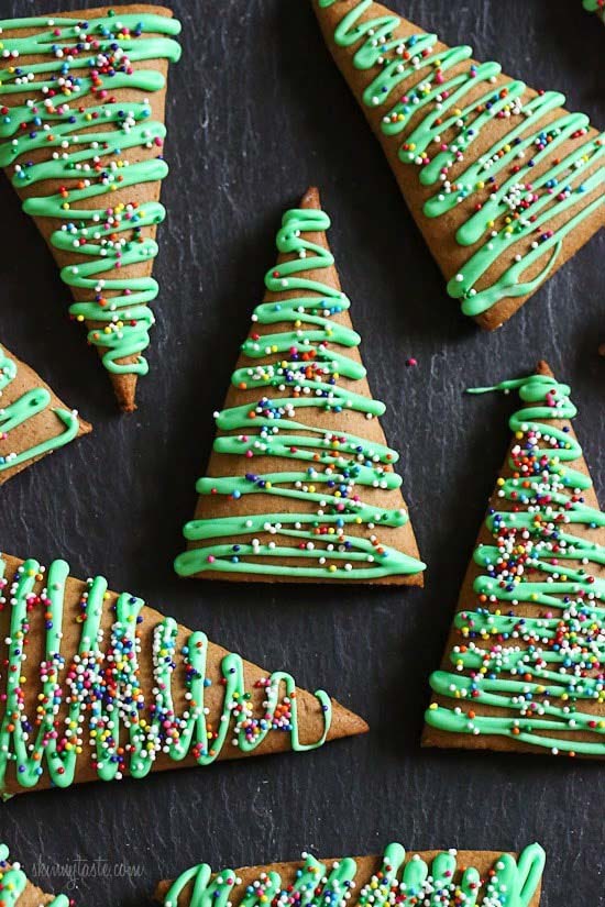 Gingerbread Christmas Trees #Christmas #cookie #recipes #trendypins