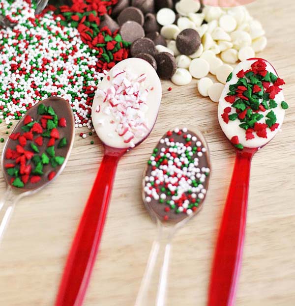 Hot Chocolate Spoons #Christmas #candy #recipes #trendypins