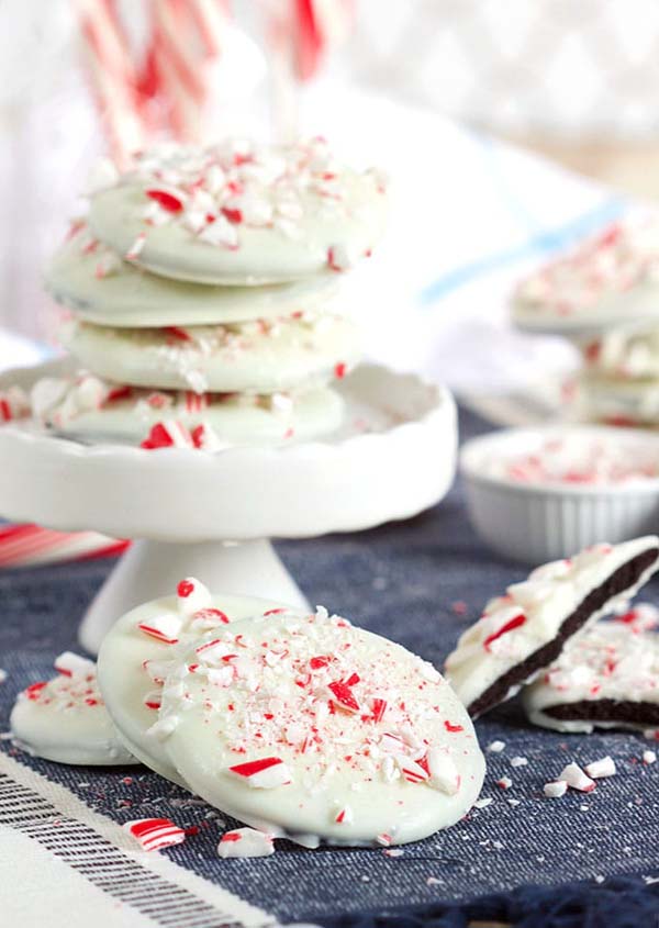 No Bake Peppermint Bark Cookies #Christmas #cookie #recipes #trendypins