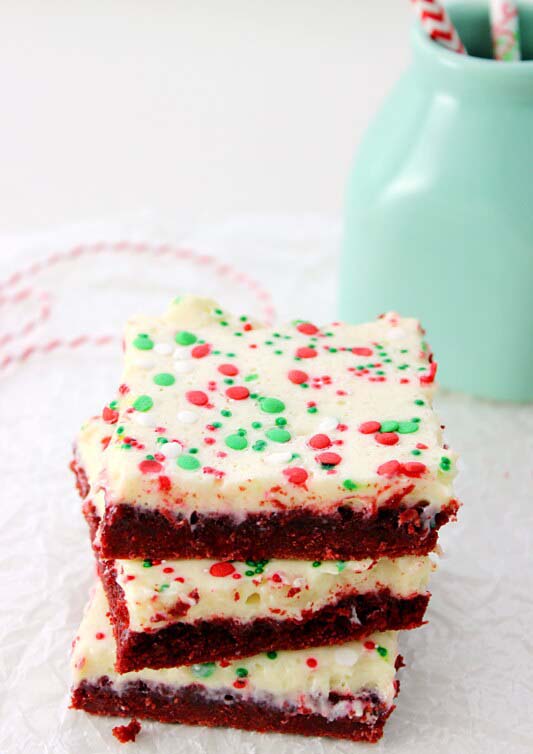 Ooey Gooey Red Velvet Bars #Christmas #cookie #recipes #trendypins