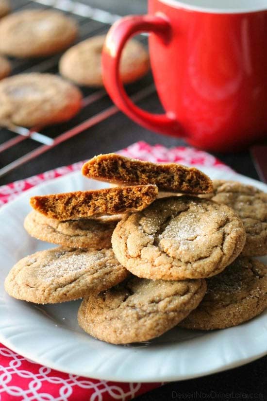 Soft Baked Gingersnap Cookies #Christmas #cookie #recipes #trendypins