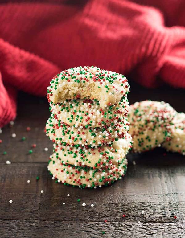 Soft Batch Christmas Sprinkle Cookies #Christmas #cookie #recipes #trendypins