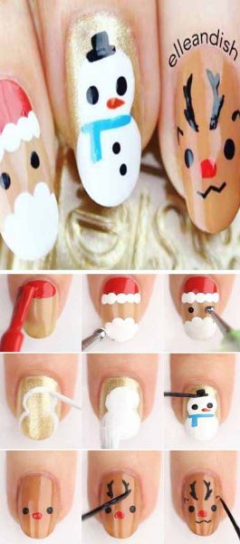30 Easy Christmas Nails Tutorials: Festive Tips for DIY Nail Art ...