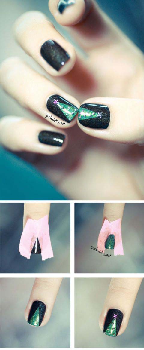 Christmas Tree Statement Nail #Christmas #nails #tutorials #trendypins