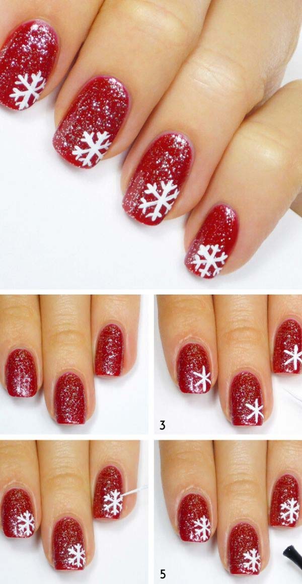 30 Easy Christmas Nails Tutorials - Trendy Pins