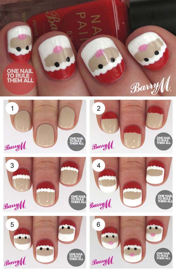 Santa Claus Nails #Christmas #nails #tutorials #trendypins