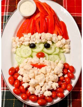 Santa Veggie Tray #Christmas #appetizers #recipes #trendypins