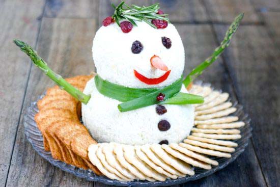 Snowman Cheeseball #Christmas #appetizers #recipes #trendypins