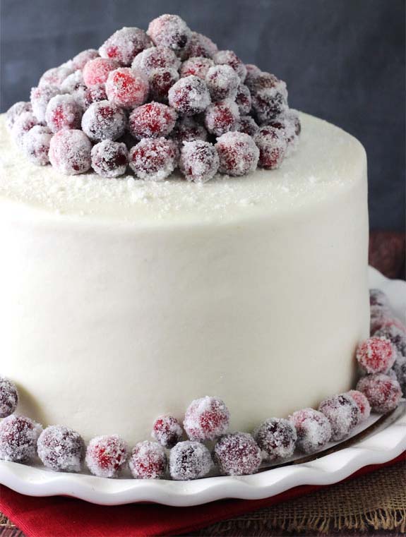 Sparkling Cranberry White Chocolate Cake #Christmas #recipes #dinner #trendypins