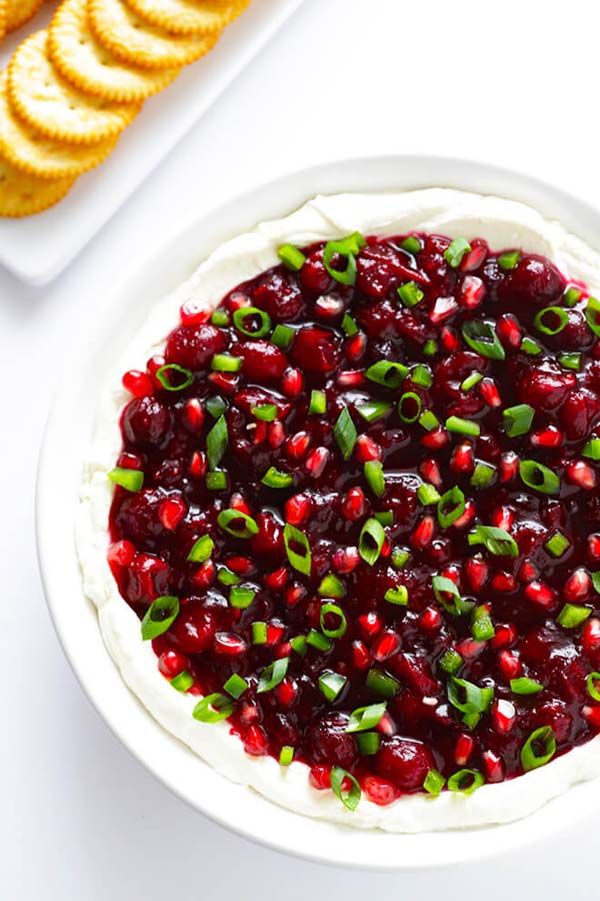 Very Merry Cranberry Cream Cheese Dip #Christmas #appetizers #recipes #trendypins