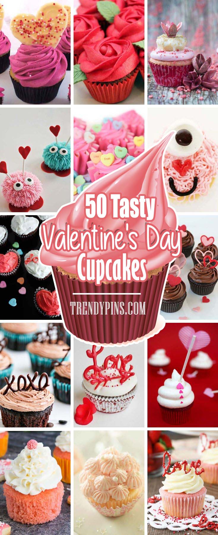 Love is in the air and valentines day right around the corner. Cupcakes are a staple of this love filled holiday. Check out these cute designed cupcakes perfect for your significant other. #Valentine's Day #recipes #cupcakes #trendypins