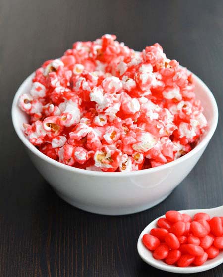 Cinnamon Heart Popcorn #Valentine's Day #recipes #treats #trendypins