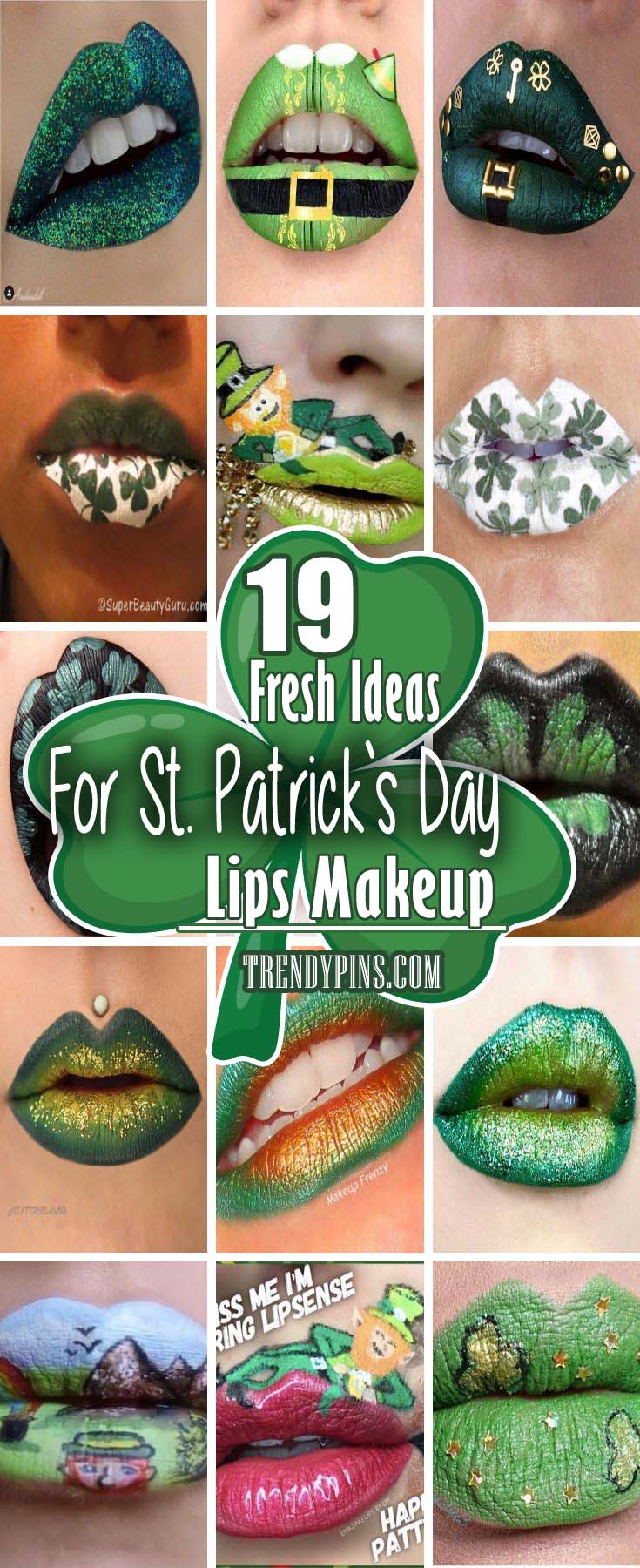 Just spend some time in looking through all these 19 fresh ideas of lip makeup. Choose one of them and we promise you to gather tones of admirations about your appearance. #St. Patrick's day lips makeup #beauty #makeup #trendypins