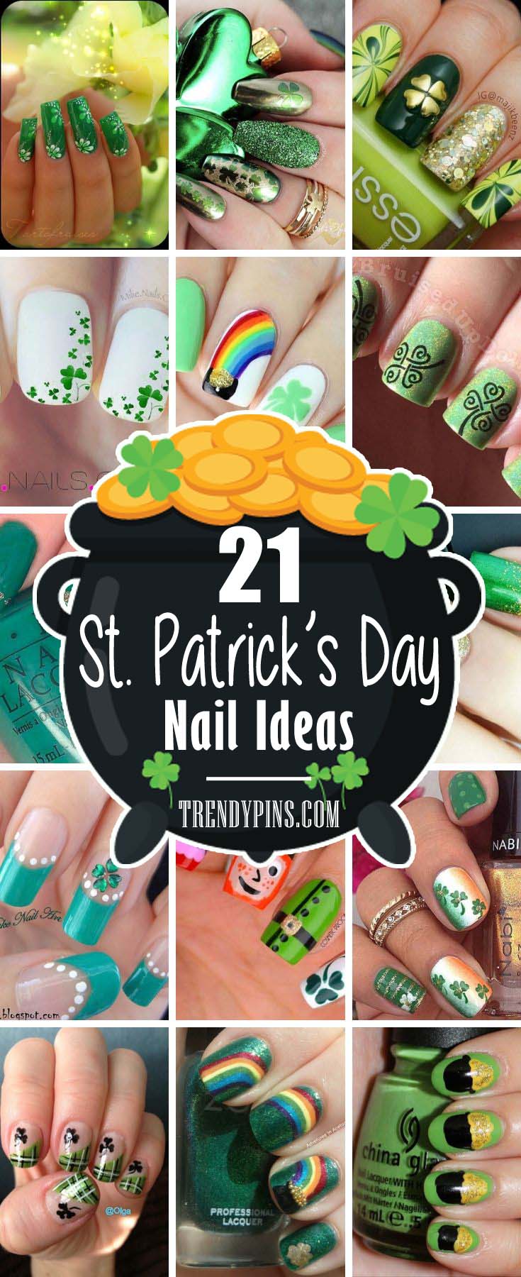 If you’re having a hard time finding the coolest nail ideas to rock for this St. Patrick’s Day, you will be happy to see these. There’s a great variety of St Patrick day nails. #St. Patrick's Day nails #nails #beauty #trendypins