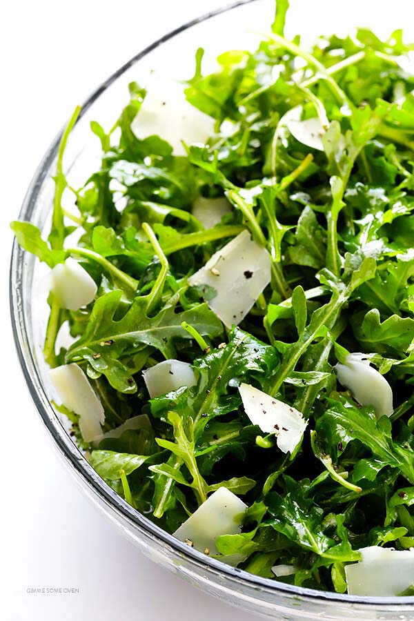 Arugula Salad with Parmesan Lemon and Olive Oil #Easter #dinner #recipes #trendypins